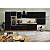 Respekta Premium Küchenzeile GLRP445HESSGKE (Breite: 445 cm, Mit Elektrogeräten, Schwarz Hochglanz)