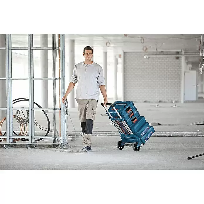 Bosch Professional Klappsackkarre Alu-Caddy - Passend für: Bosch Professional Werkzeugkoffer L-BOXX, ABS - Anwendungsbeispiel