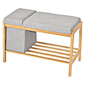 Banco zapatero (L x An x Al: 36 x 70,5 x 48 cm, Bambú, Gris/Marrón) | BAUHAUS
