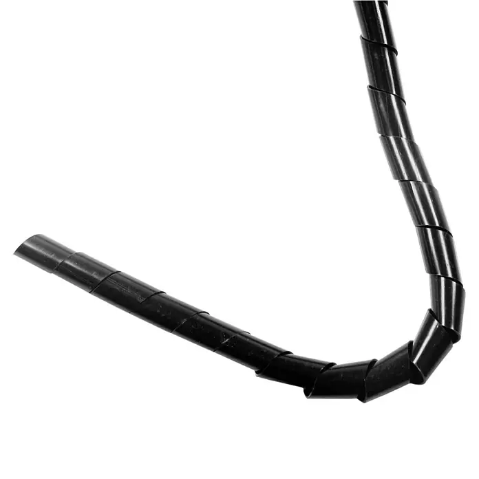Voltomat Spiralschlauch - 8 mm x 8 mm x 2 m, Schwarz - Schwarzes Spiralband zur Kabelorganisation. Flexible Kabelführung für ein sauberes und ordentliches Kabelmanagement im Büro oder zu Hause.