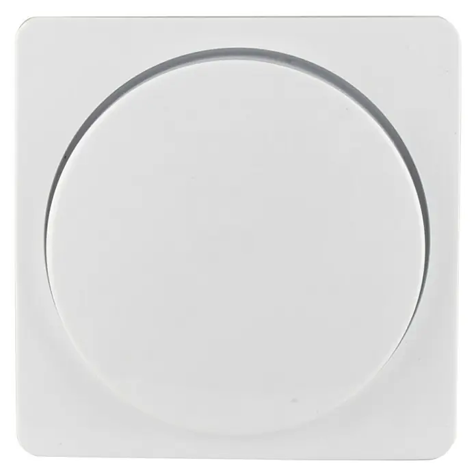 Voltomat DIVA LED-Dimmer - Ultraweiß, Kunststoff - Nahaufnahme eines weißen, quadratischen Tellerventils, das zur Belüftung oder Entlüftung in Innenräumen verwendet wird.