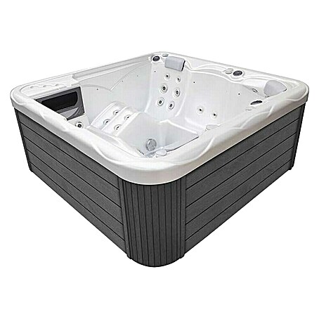 Camargue Außen-Whirlpool Spirit (200 x 200 x 89 cm, Grau/Weiß, Max. Personenzahl: 5)
