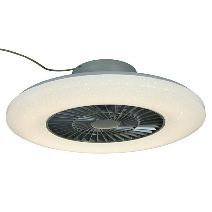 evitar gato Ofensa PR Klima Ventilador de techo con luz LED (40 W, Plateado, Ø x Al: 59,5 x  19,5 cm) | BAUHAUS