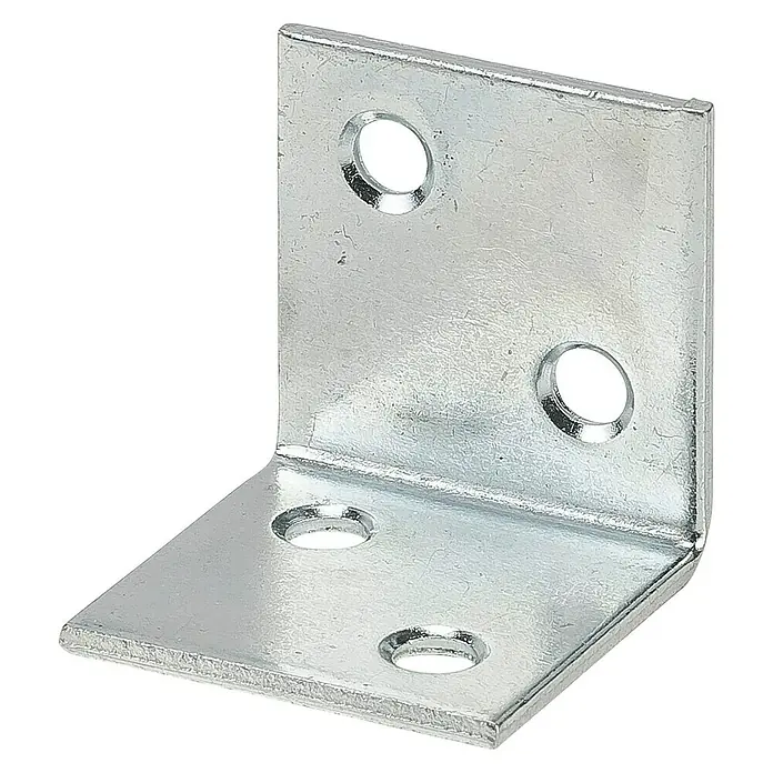 Stabilit Breitwinkel - 30 x 30 mm, 1 Stk., Stahl, Silber - Winkelverbinder aus verzinktem Stahl mit Löchern für Schrauben zur stabilen Verbindung von Bauteilen.