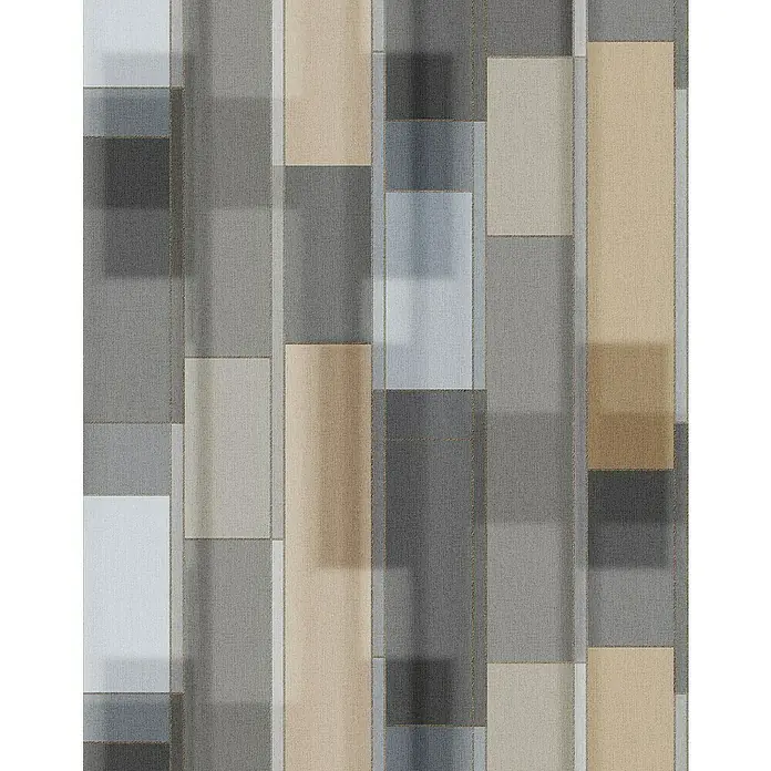SCHÖNER WOHNEN-Kollektion New Spirit Fototapete Digitaldruck Nuance - 212 x 270 cm, Bunt - Graue, beige und weiße rechteckige Stoffstücke in einem modernen Muster.