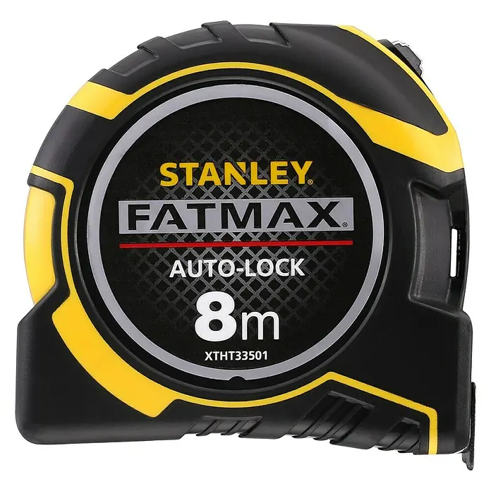 Stanley FatMax Kapselmaßband Autolock - Länge Maßband: 8 m - Stanley FatMax Rollbandmaß mit Auto-Lock, 8 Meter Länge, robust und zuverlässig für präzise Messungen.