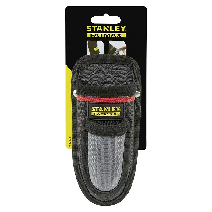 Stanley Holster - Geeignet für: Messer, Ausstattung: Gürtelclip - Nahaufnahme einer Stanley Fatmax Werkzeugtasche mit Gürtelschlaufe, ideal zur Aufbewahrung von Werkzeugen.