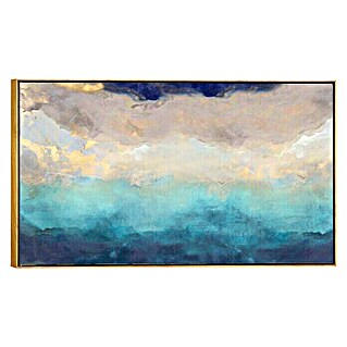 Foto op canvas (Abstract Blue, b x h: 118 x 70 cm)