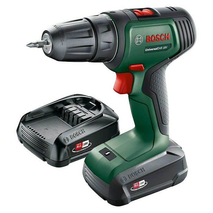 Bosch Power for All 18V Akumulatorski vrtalni vijačnik UniversalDrill 18  (18 V, 2 bateriji, 1,5 Ah) | Akumulatorski vijačniki in vrtalniki | Vrtalniki in vijačniki | Stroji | Orodja in stroji | Izdelki | BAUHAUS