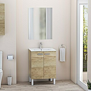 Mueble de lavabo Fran kit (L x An x Al: 46 x 60 x 84 cm, Nature, Mate)
