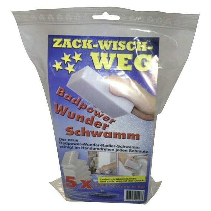 Schwamm Badpower5 Stk., L x B x H: 12 x 6,5 x 3 cm Front View