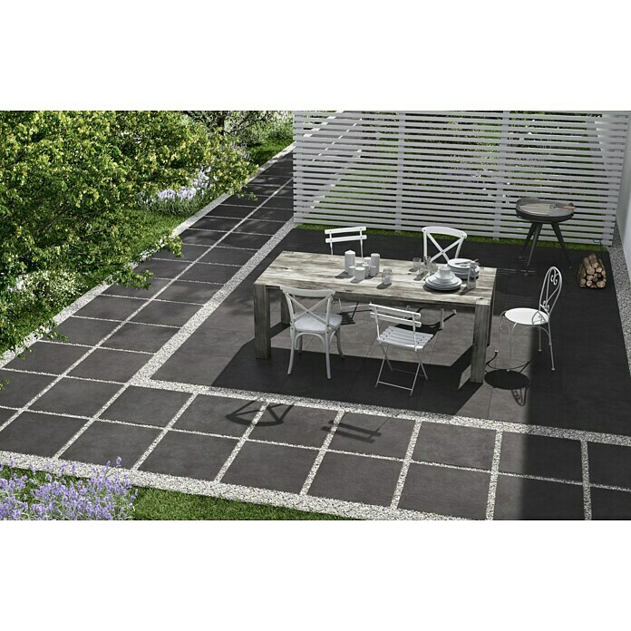 Marazzi Terrassenfliese E20T Basalt60 x 60 x 2 cm, Schwarz, Matt Mood Shot