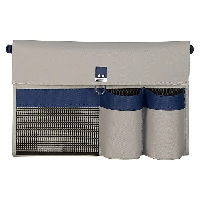 Blue Performance Cockpit-Tasche - L x B x T: 470 x 300 x 70 mm, Grau/Blau - Blue Performance Aufbewahrungstasche mit einer Netztasche und zwei Behältern zur Organisation von Gegenständen auf Booten.