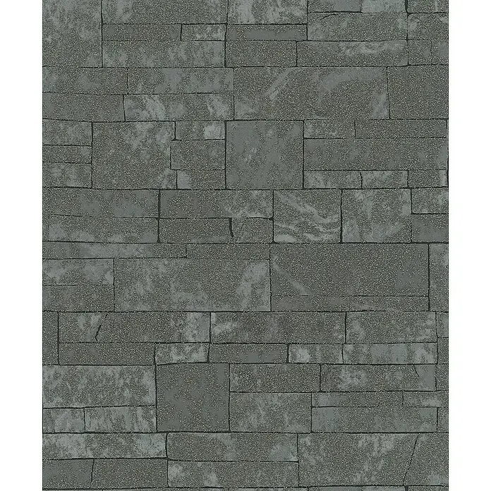 Marburg Sand & Stones Vliestapete Steinmauer III - Dunkelgrau, Steinoptik, 10,05 x 0,53 m - Graue Steinwand-Tapete, die eine robuste und natürliche Atmosphäre schafft. Die Tapete ist ideal für moderne Wohnräume und verleiht jedem Raum Struktur.