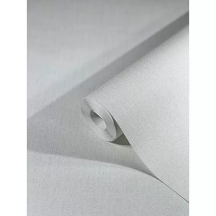 SCHÖNER WOHNEN-Kollektion New Spirit Vliestapete - Strukturweiß, Uni, 10,05 x 0,53 m - Gerollte hellgraue strukturierte Tapete mit dezentem Glanz.