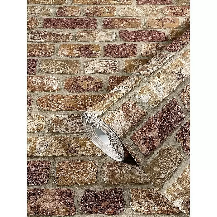 Marburg Sand & Stones Vliestapete Steinmauer II - Beige, Steinoptik, 10,05 x 0,53 m - Detailaufnahme