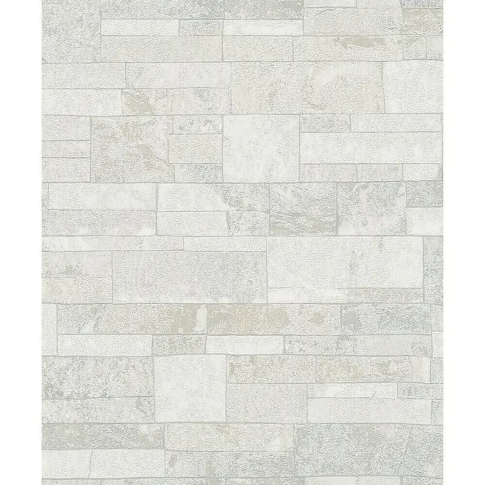 Marburg Sand & Stones Vliestapete Steinmauer III - Cremegrau, Steinoptik, 10,05 x 0,53 m - Graue Steinmauer-Tapete mit unregelmäßig geformten Steinen, die eine rustikale und moderne Ästhetik vereint. Ideal für Akzentwände.