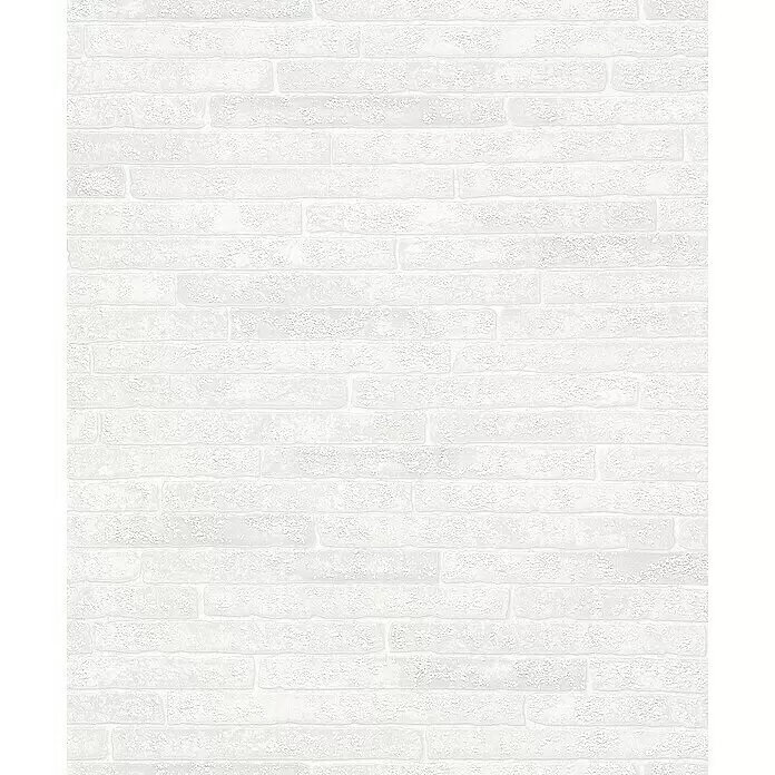 Marburg Sand & Stones Vliestapete Steinmauer I - Weiß, Steinoptik, 10,05 x 0,53 m - Weiße strukturierte Tapete mit Ziegelmuster.