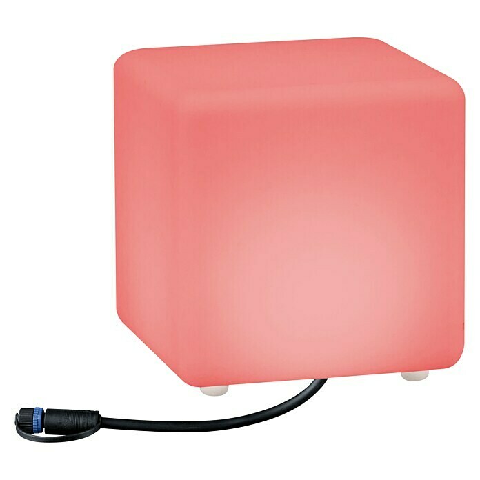 Paulmann Plug & Shine LED-Gartenstrahler Cube (2,8 W, Weiß, Per App steuerbar, IP65, L x B x H: 20 x 20 x 20 cm) | BAUHAUS