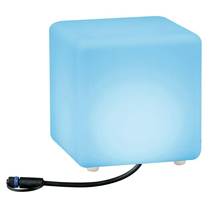 Paulmann Plug & Shine LED-Gartenstrahler Cube (2,8 W, Weiß, Per App steuerbar, IP65, L x B x H: 20 x 20 x 20 cm) | BAUHAUS