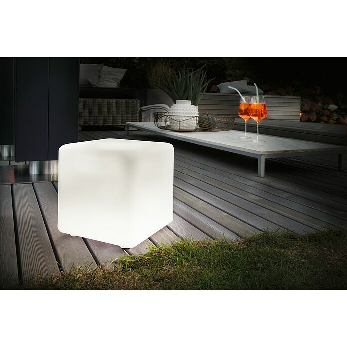 Paulmann Plug & Shine LED-Gartenstrahler Cube (2,8 W, Weiß, Per App  steuerbar, IP65, L x B x H: 20 x 20 x 20 cm) | BAUHAUS