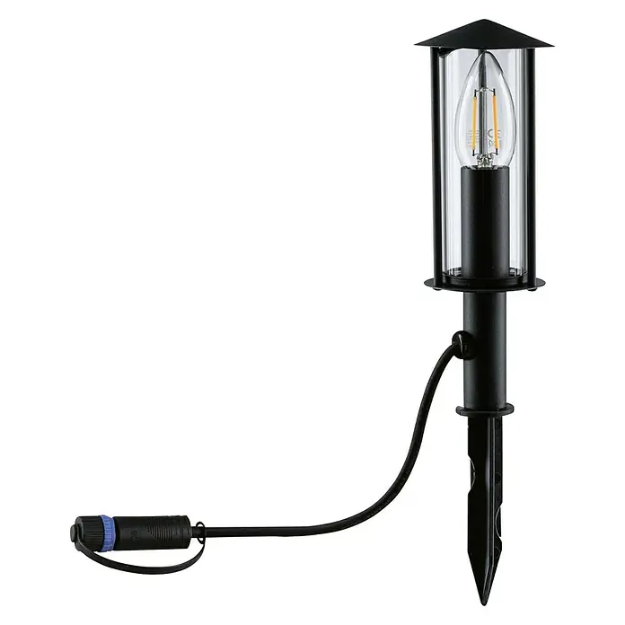 Paulmann Plug & Shine LED-Gartenstrahler Minipoller - Ø x H: 8 x 22 cm, 2 W, Anthrazit, IP44 - Gartenleuchte mit Erdspieß und transparentem Schirm. Die Lampe ist mit einem Stecker versehen und sorgt für stimmungsvolle Beleuchtung im Außenbereich.