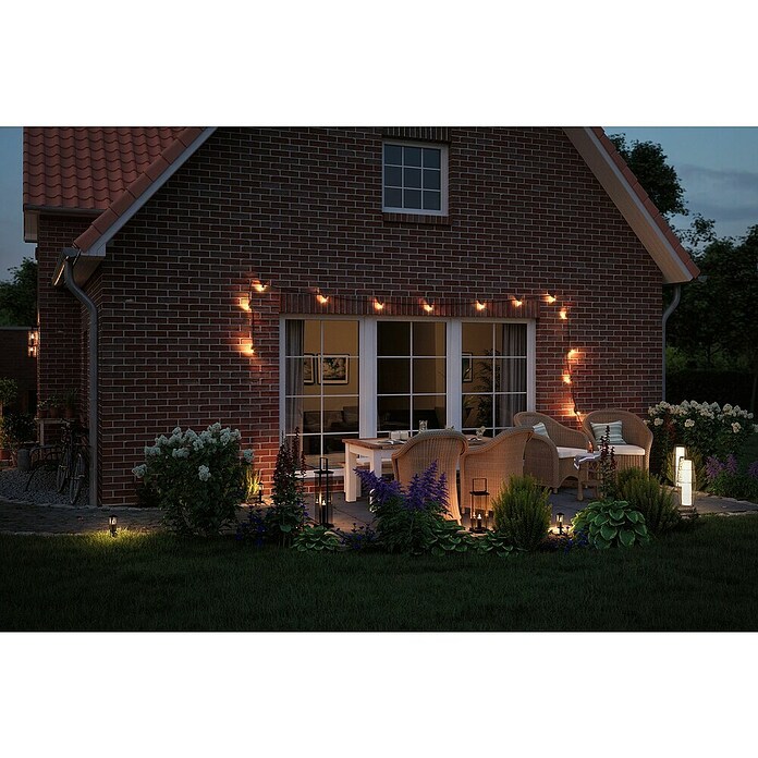 Paulmann Plug & Shine Foco de jardín LED Minipoller (Ø x Al: 8 x 22 cm, 2 W, Antracita, IP44) | BAUHAUS