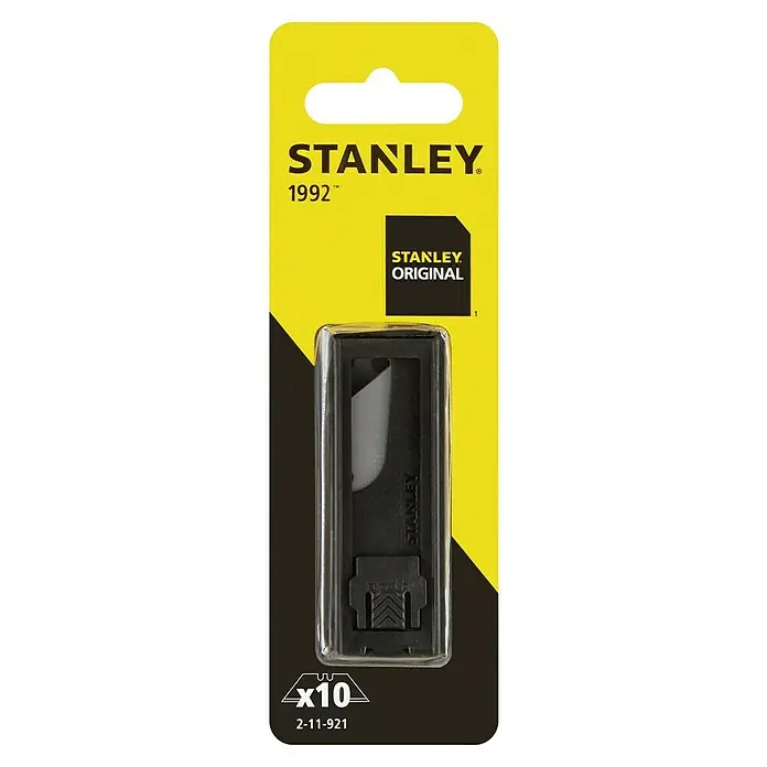 Stanley Ersatzklingen - 10 Stk. - Packung mit 10 Stanley 2-11-921 Universal-Messerersatzklingen für Cuttermesser. Hochwertige Klingen für präzise Schnitte.
