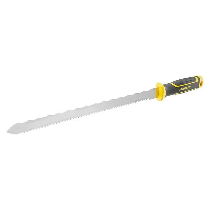 Stanley FatMax Dämmstoffmesser - Klingenlänge: 35 cm - Das Stanley Mauermesser mit langem Blatt ist ein nützliches Werkzeug zum Schneiden von Mauern und Putz mit einem gelb-schwarzem Griff.