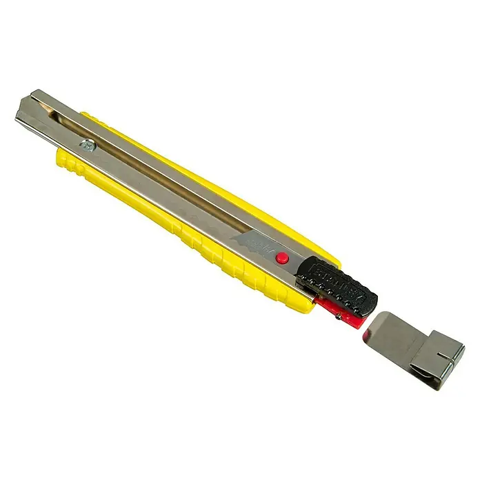 Stanley FatMax Cuttermesser - Klingenbreite: 18 mm, Abbrechklinge - Gelbes Universalmesser mit Metalleinsatz und Schiebeknopf zur Klingeneinstellung für vielseitige Schneidarbeiten.