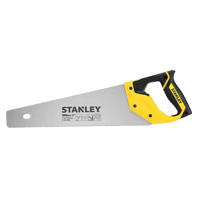 Stanley Handsäge Jetcut Fein - Blattlänge: 380 mm, 11 Stk. - Stanley Handsäge mit gelb-schwarzem Griff, ideal für Holzarbeiten. Präzise Schnitte garantiert!