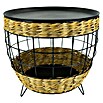 Beistelltisch Polyrattan (Ø x H: 50 x 45 cm, Natur/Schwarz) | BAUHAUS
