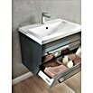 Camargue Orion Waschtischunterschrank (51 x 70,5 x 52,5 cm, Anthrazit, Glänzend)