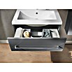 Camargue Orion Waschtischunterschrank (51 x 70,5 x 52,5 cm, Anthrazit, Glänzend)