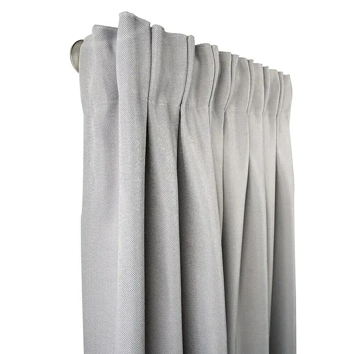 Stilgarnitur Day & Night - Länge Gardinenstange: 160 cm - 280 cm, Edelstahloptik - Elegante, graue Vorhänge mit Faltenbandaufhängung, die jedem Raum eine stilvolle Note verleihen. Perfekt für Wohn- oder Schlafzimmer.
