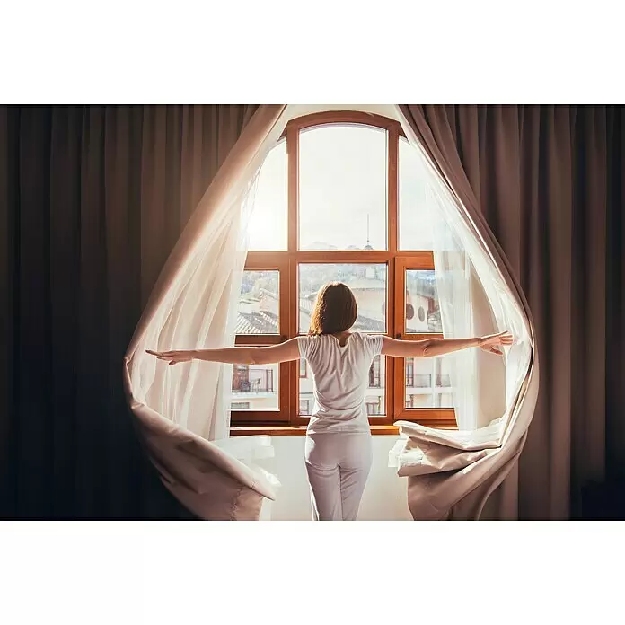 Verdunkelungsvorhang Day & Night - B x H: 135 x 245 cm, 100 % Polyester, Taupe - Stimmungsaufnahme