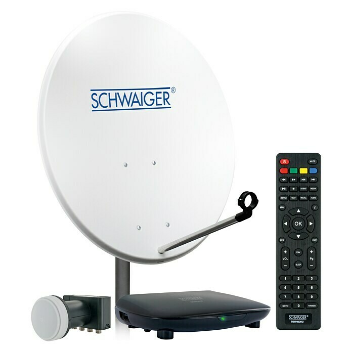 Schwaiger Mobile SAT-Anlage (Durchmesser: 35 cm, Digitales Single-LNB, Umweltfreundlicher Receiver durch geringen Stromverbrauch im Standby) | BAUHAUS