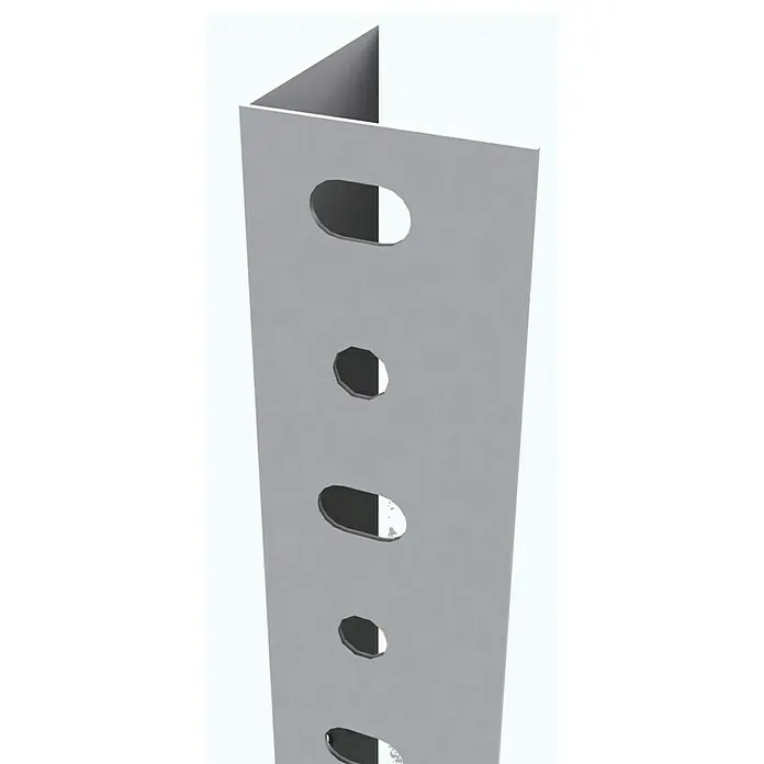 Simonrack Simonclassic Perfil angular - L x An x Al: 250 x 3,9 x 3,9 cm, Metal, Blanco - Ángulo ranurado de metal gris, ideal para construcciones robustas. Los agujeros permiten un montaje y ajuste flexibles.