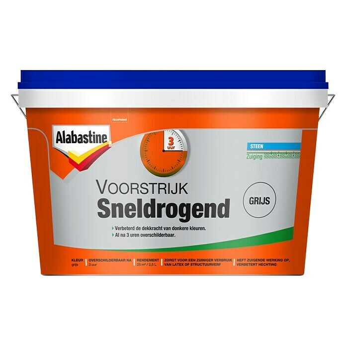 Alabastine Voorstrijk Sneldrogend (2,5 l, Emmer, Grijs) | BAUHAUS