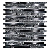 Mosaikfliese Crystal Mix XCM MV798 (29,8 x 33,8 cm, Grau/Schwarz, Glänzend)