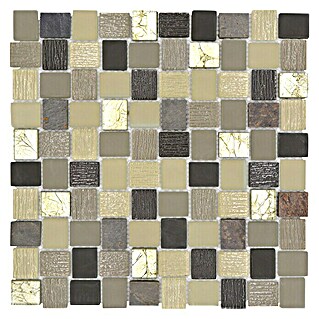 Mosaikfliese Crystal Mix XCM R09 (27,3 x 27,3 cm, Braun/Grau, Matt)