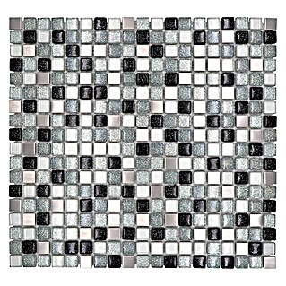 Mosaikfliese Quadrat Crystal Mix XCE 88 (30,5 x 32,2 cm, Silber, Glänzend)