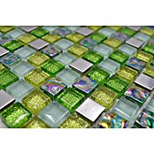 Mosaikfliese Quadrat Crystal Mix XCE 99 (30,5 x 32,2 cm, Grün, Glänzend)