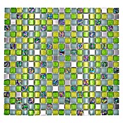 Mosaikfliese Quadrat Crystal Mix XCE 99 (30,5 x 32,2 cm, Grün, Glänzend)