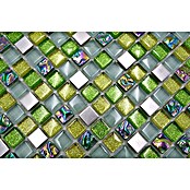 Mosaikfliese Quadrat Crystal Mix XCE 99 (30,5 x 32,2 cm, Grün, Glänzend)