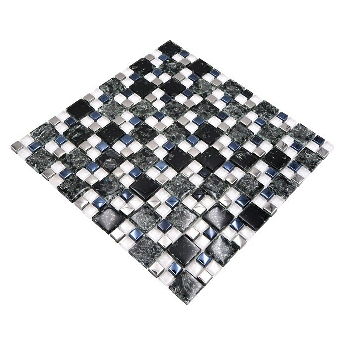 Mosaikfliese Crystal Mix XIC K149933,8 x 33,8 cm, Schwarz, Glänzend View From Above