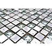 Mosaikfliese Quadrat Crystal Mix XAM 77 (30 x 30 cm, Silber, Glänzend)