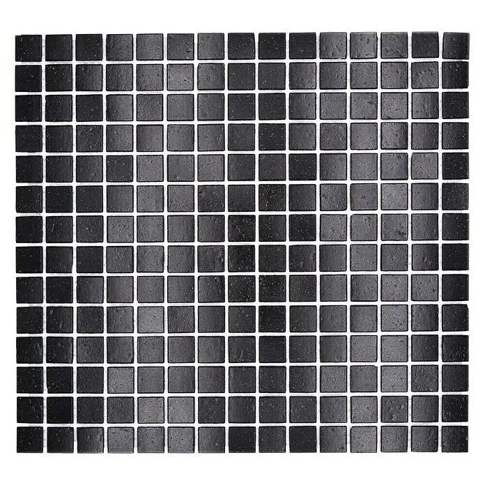 Mosaikfliese Quadrat Crystal Uni GM A 50 - 32,7 x 30,5 cm, Schwarz, Matt - Quadratische, schwarze Mosaikfliese mit einem glänzenden Finish, ideal für stilvolle Wand- und Bodenbeläge im Innenbereich.