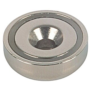 Fix-o-moll Topfmagnet Neodym mit Bohrung (Durchmesser: 16 mm, Höhe: 5 mm, Traglast: 10 kg)