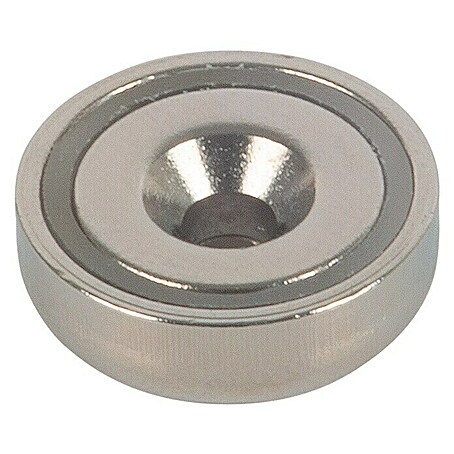 Fix-o-moll Topfmagnet Neodym mit Bohrung (Durchmesser: 20 mm, Höhe: 7 mm, Traglast: 10 kg)